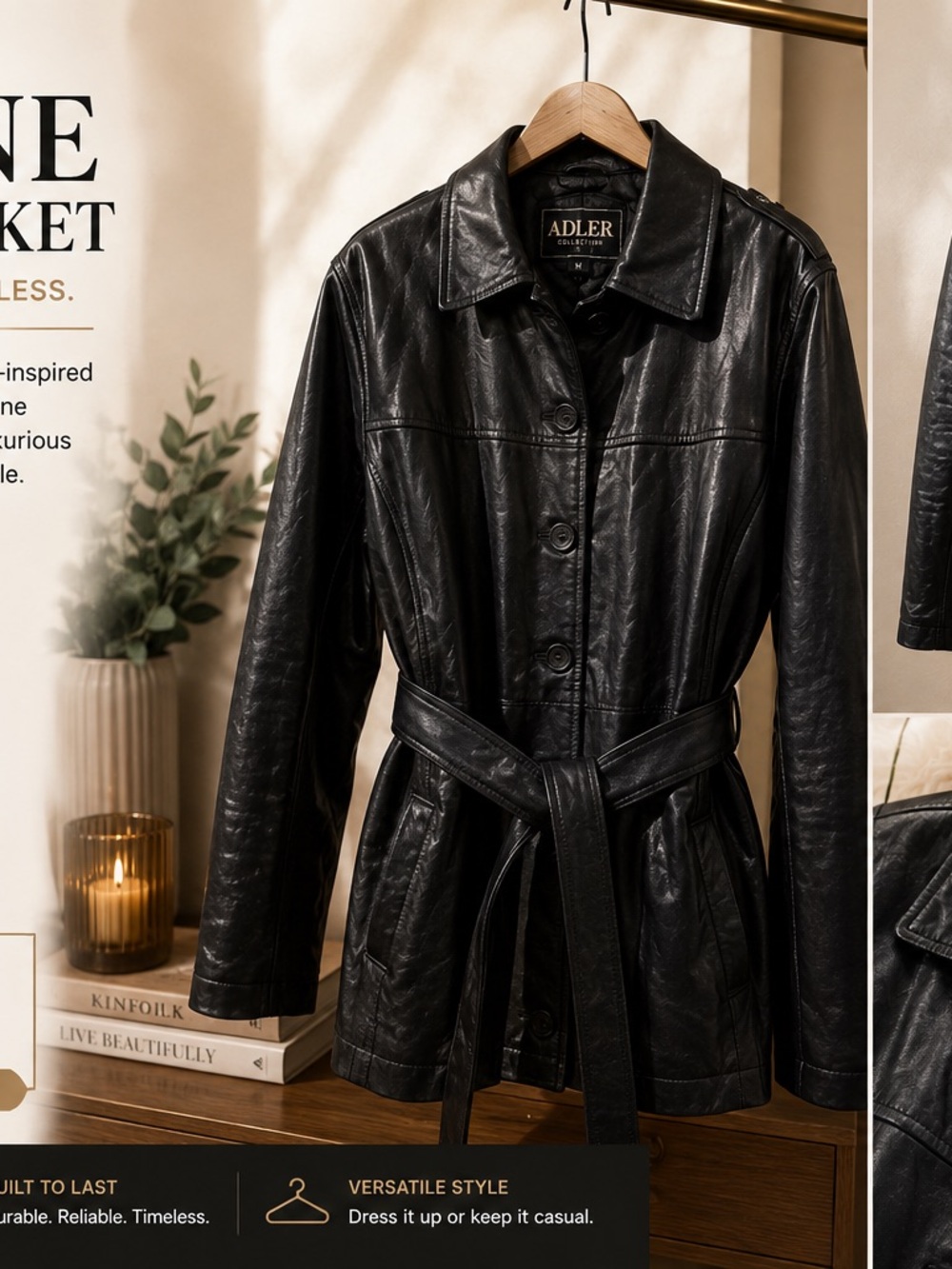 Black Belted Leather Jacket